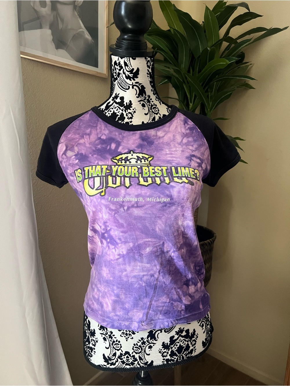 Tie-Dye Purple Raglan Graphic Tee by